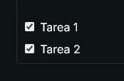 Marcando una casilla de la lista de tareas en modo lectura