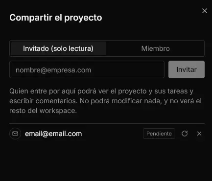 Estado de la invitación