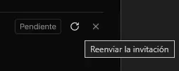 Opciones para reenviar o revocar invitación