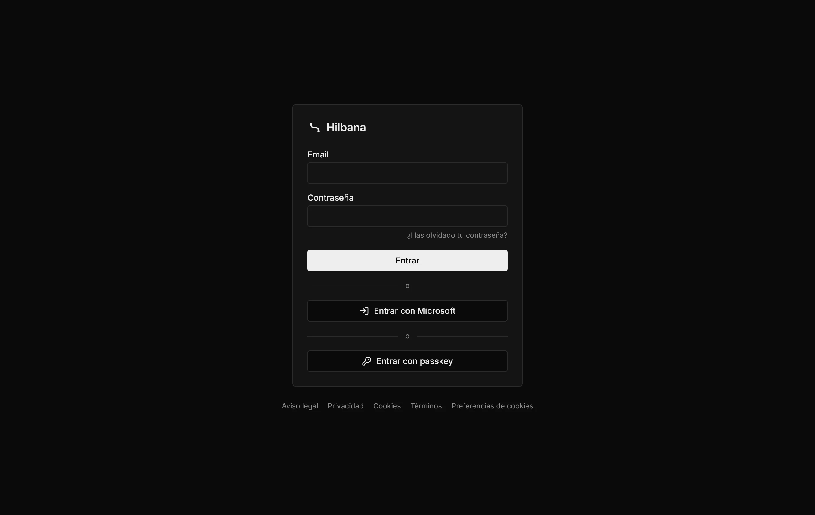 La pantalla de entrada con el botón Entrar con Microsoft